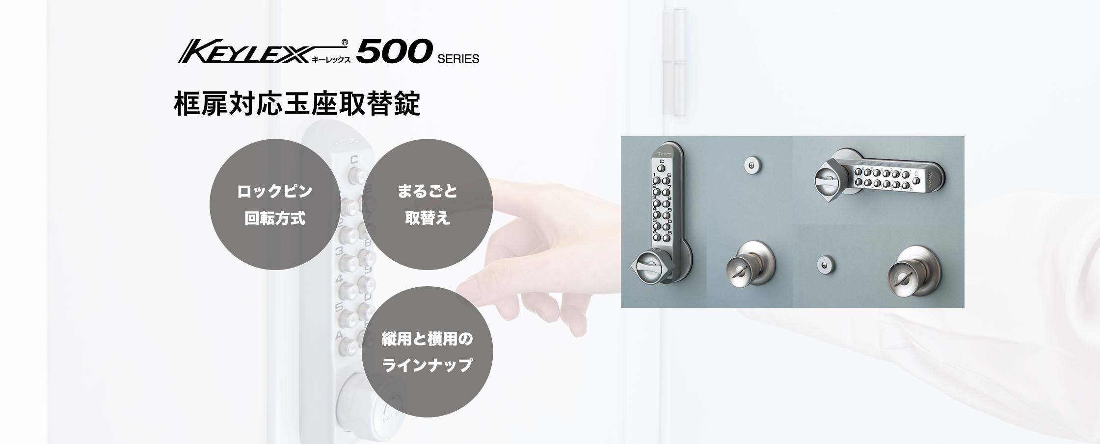 500框扉対応玉座取替錠